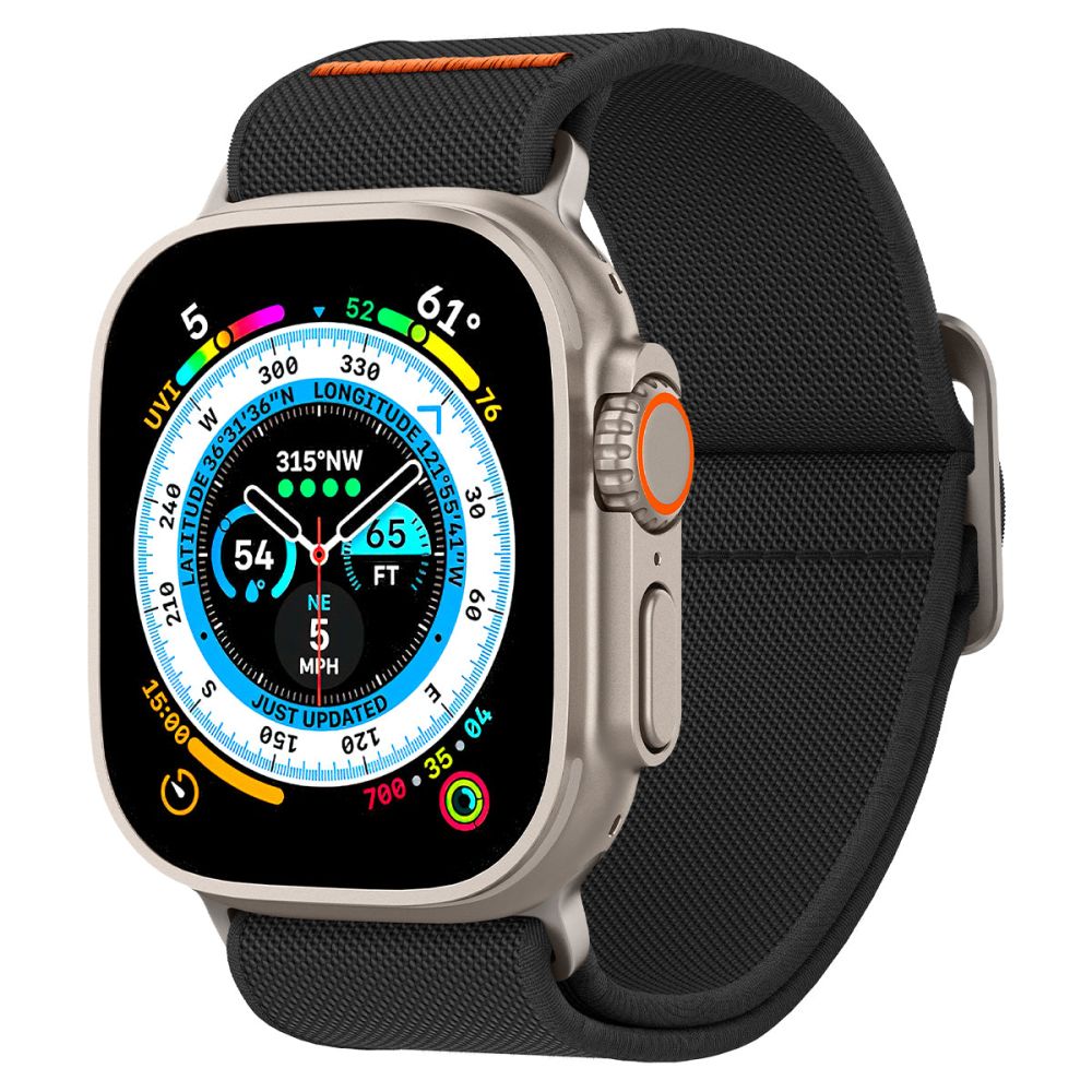 Spigen Fit Lite Ultra dirželis Apple Watch 4/5/6/7/8/9/SE/Ultra (42/44/45/49 mm) - juodas