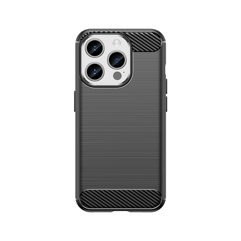 Lankstus anglies rašto dėklas telefonui iPhone 15 Pro Carbon Case - juodas