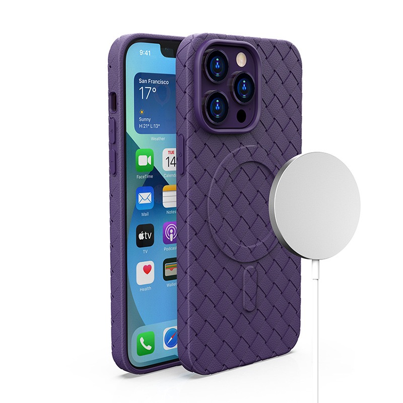 Magnetinis pintas dėklas iPhone 13 Pro - violetinis