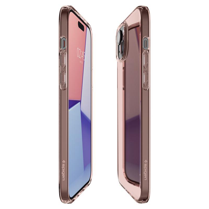 Spigen Crystal Flex dėklas telefonui iPhone 15 Plus - rožinis/skaidrus
