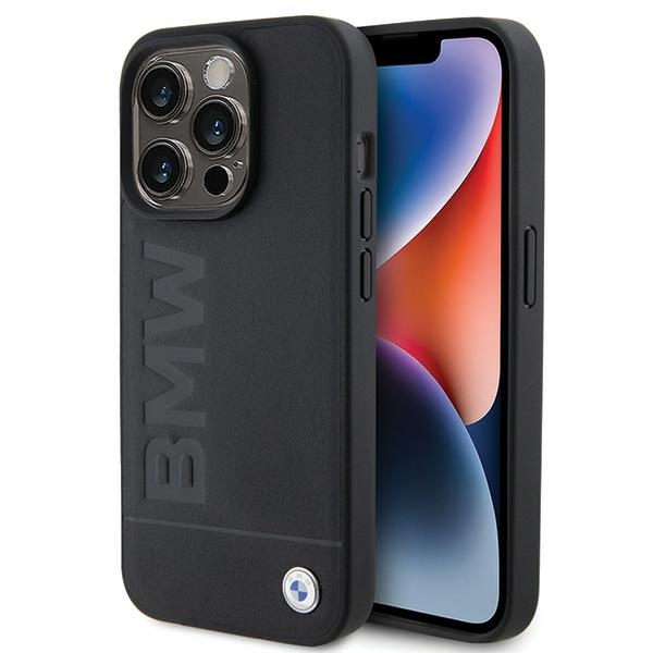 BMW Odinis Hot Stamp dėklas telefonui iPhone 15 Pro Max - juodas