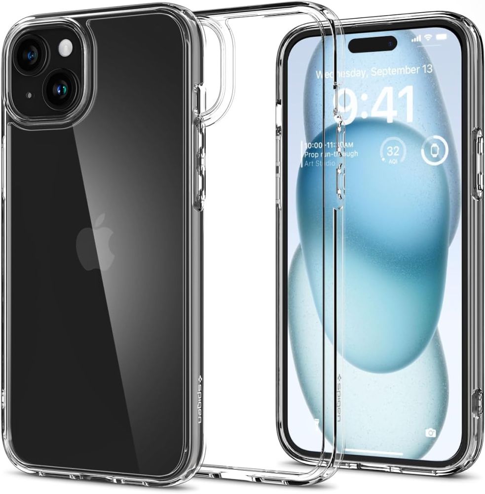 Spigen Ultra Hybrid dėklas iPhone 15 – skaidrus