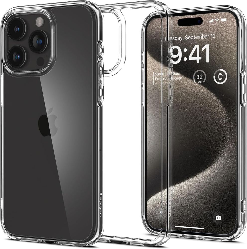 Spigen Ultra Hybrid dėklas iPhone 15 Pro Max - skaidrus