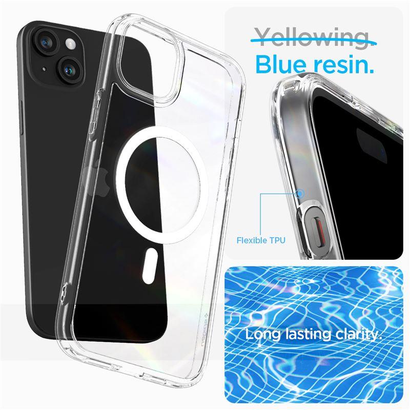 Spigen Crystal Hybrid Magnetinis dėklas telefonui iPhone 15 Plus - skaidrus