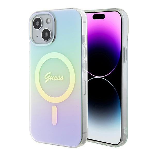 Guess GUHMP15SHITSQ iPhone 15 6.1" turkio/turkio kietas dėklas IML Iridescent MagSafe