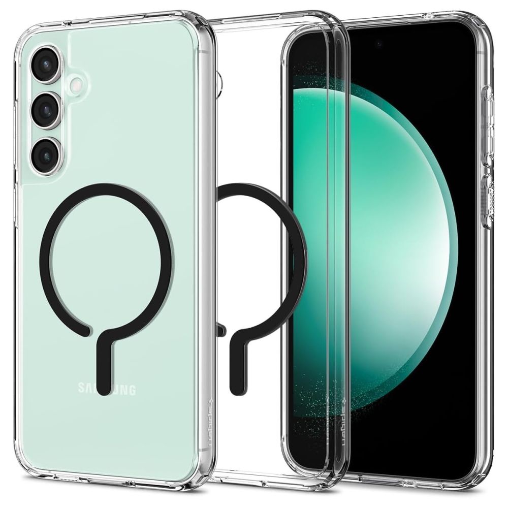 Spigen Ultra Hybrid OneTap Ring magnetinis dėklas telefonui su MagSafe Samsung Galaxy S23 FE - skaidrus juodas