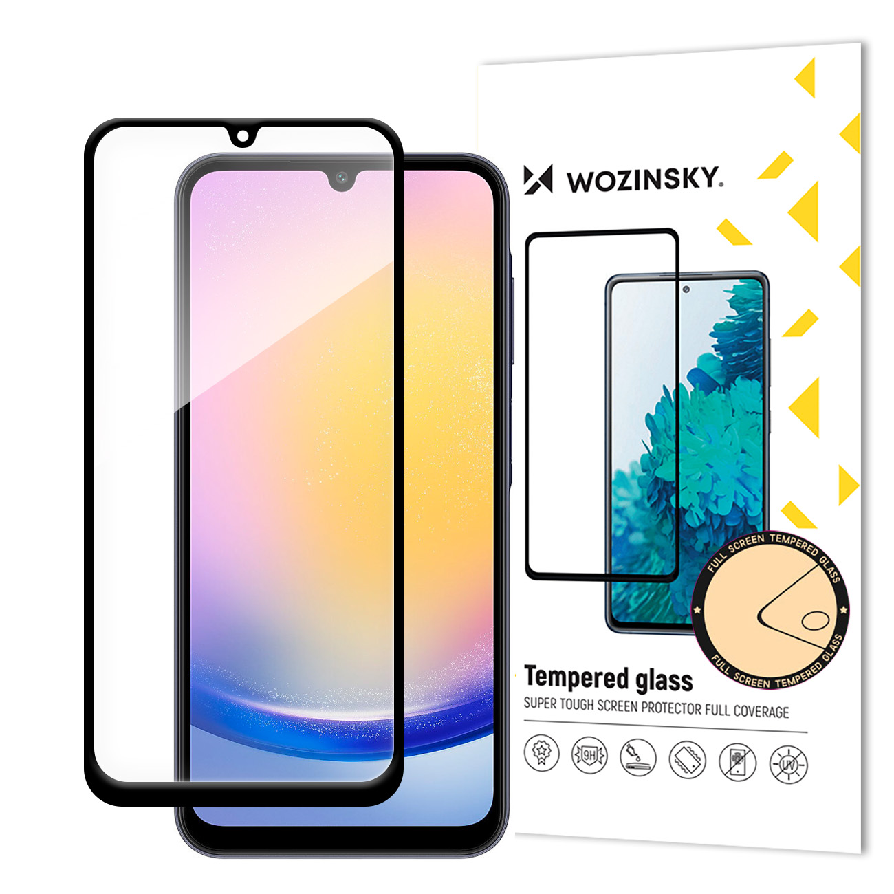 Защитное стекло для экрана "Wozinsky 5D Full Glue" Samsung A256 A25 5G чехол-футляр черный