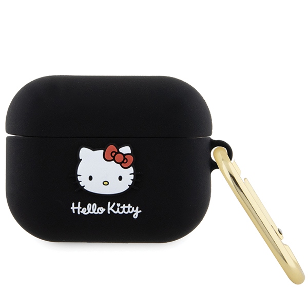 Hello Kitty Silikoninis 3D Kitty Head dėklas AirPods Pro - juodas