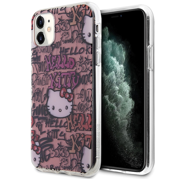 Hello Kitty IML grafičių dėklas telefonui iPhone 11 / Xr - rožinis