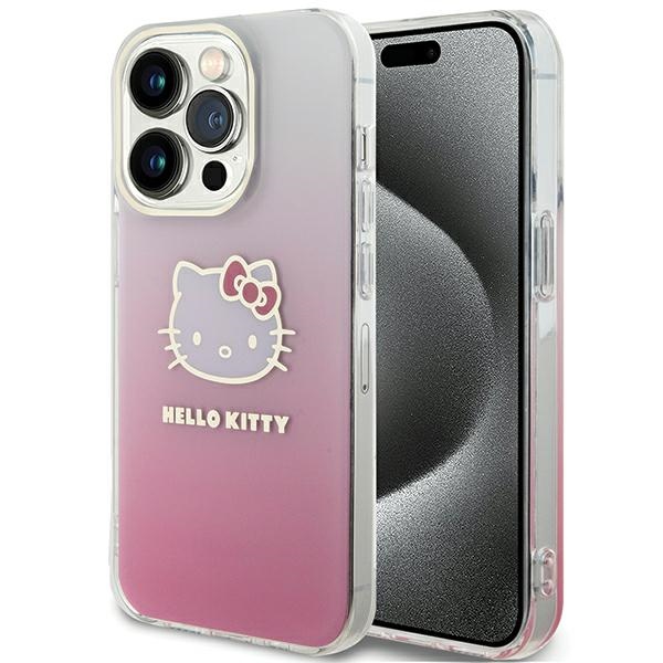 Hello Kitty IML Gradient Electrop Kitty Head dėklas telefonui iPhone 14 Pro Max - rožinis