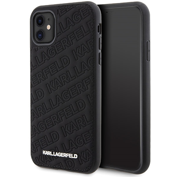Karl Lagerfeld Quilted K Pattern dėklas telefonui iPhone 11 / Xr - juodas