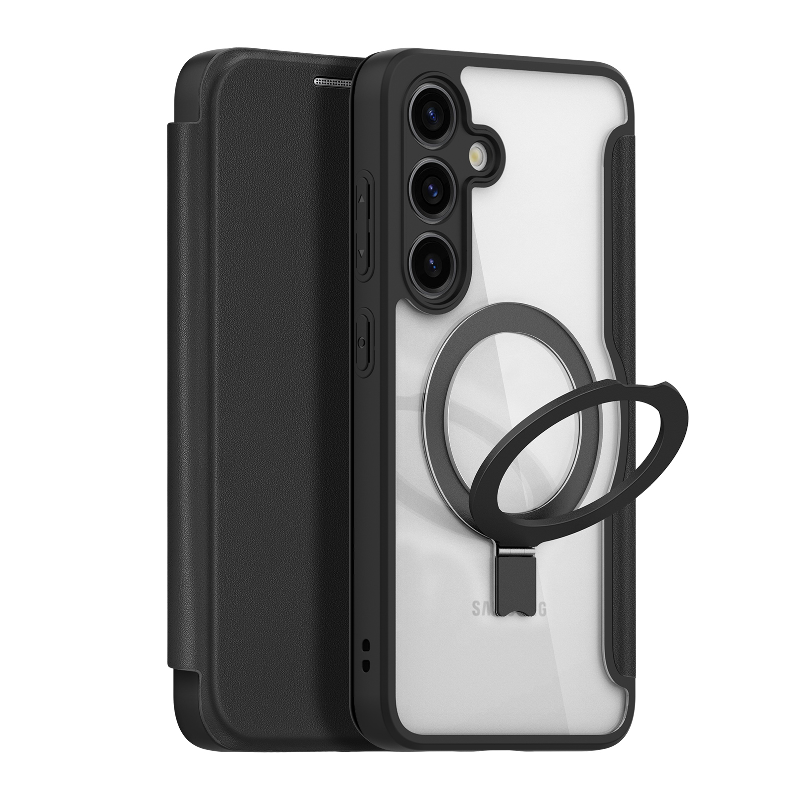 Dux Ducis Skin X Pro dėklas su magnetiniu žiedu / stovu Samsung S24+ - juodas