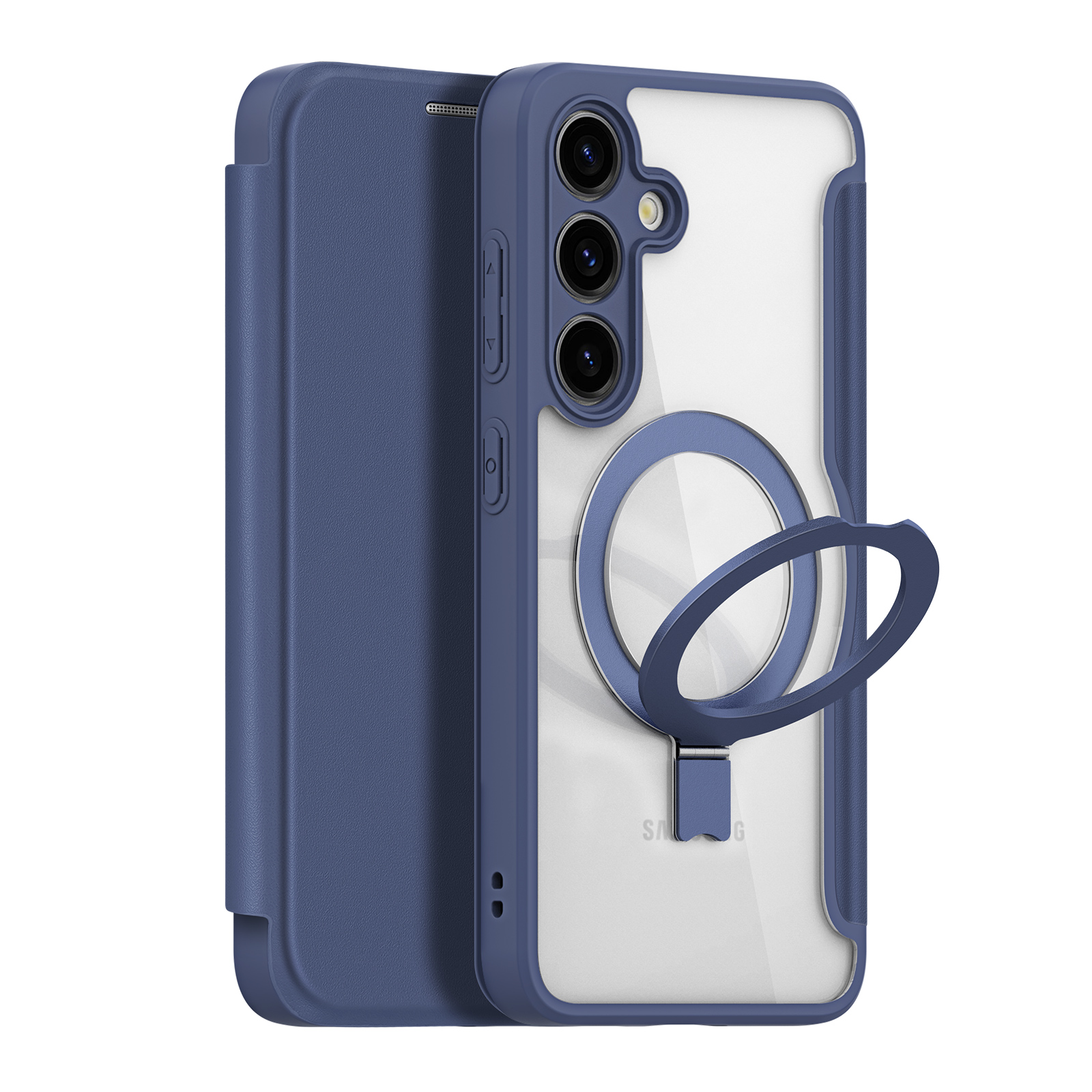 Dux Ducis Skin X Pro dėklas su magnetiniu žiedu / stovu Samsung S24+ - mėlynas