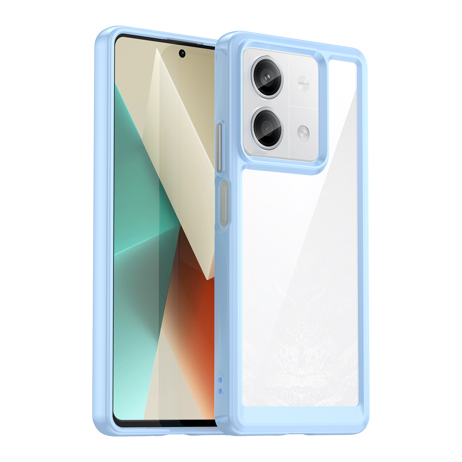 Dėklas telefonui Xiaomi Redmi Note 13 5G su gelio rėmeliu - mėlynas