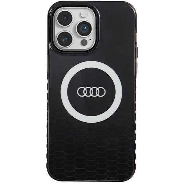 Audi IML Magnetinis dėklas su dideliu logotipu telefonui iPhone 14 Pro Max - juodas