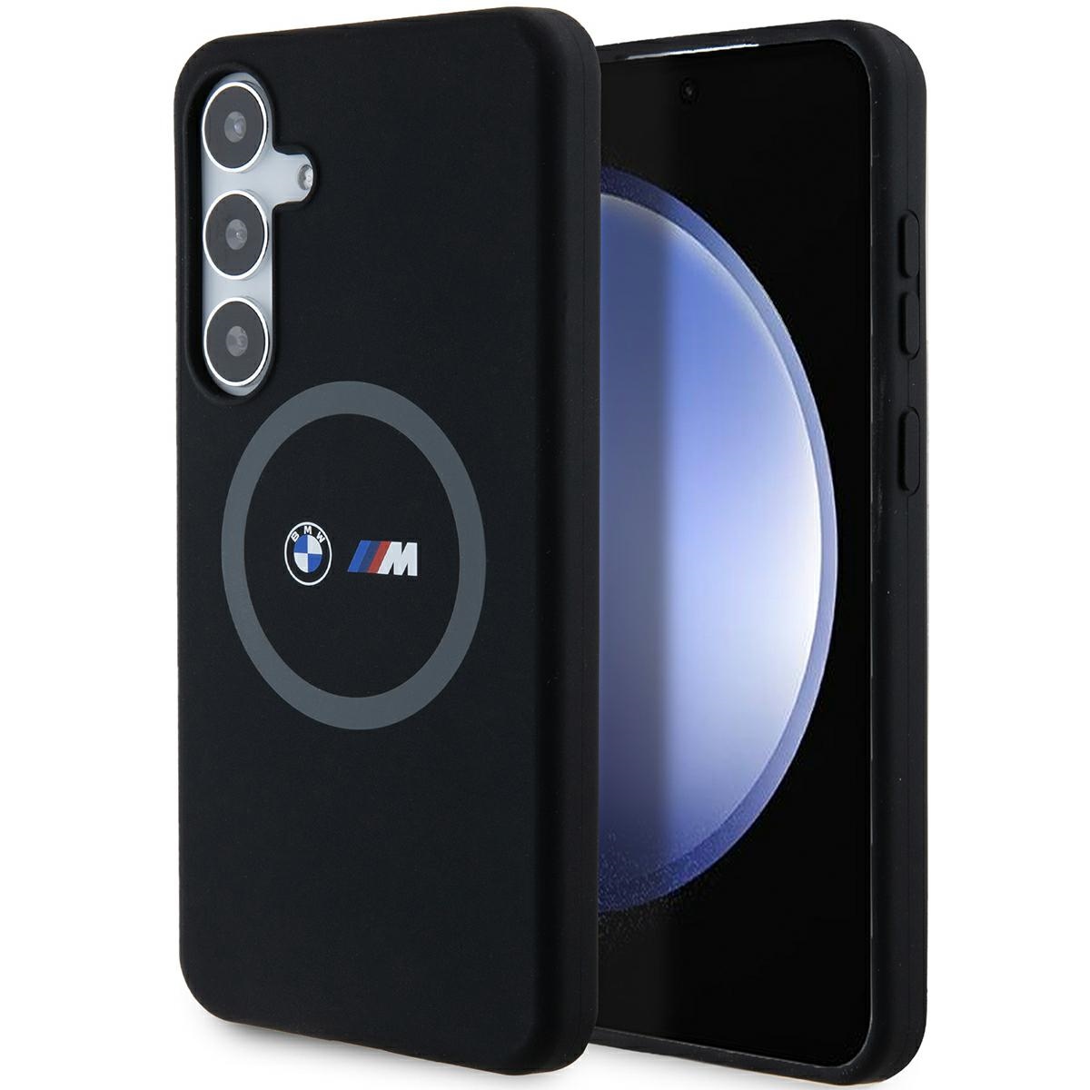 BMW M Silikoninis spausdintas žiedas Magnetinis dėklas telefonui Samsung Galaxy S24+ - juodas