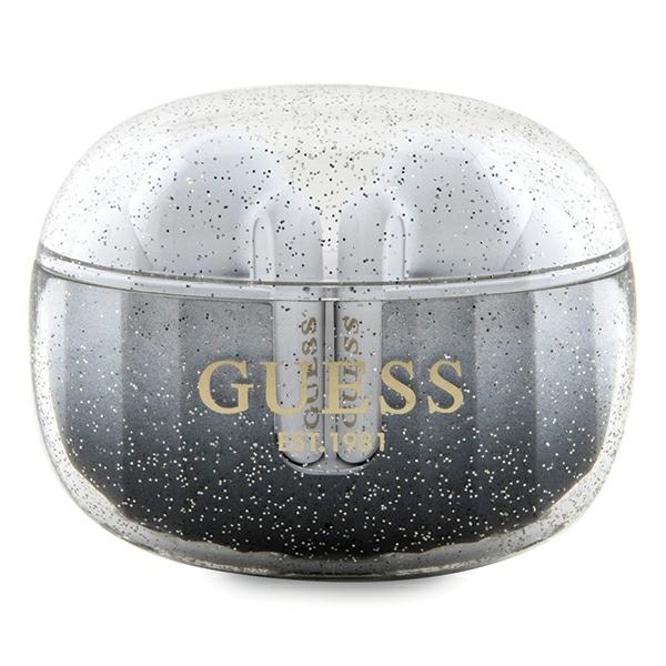 Guess Glitter Gradient TWS Bluetooth ausinės su ENC įkrovimo stotimi - juodos