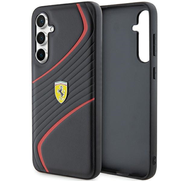 Ferrari Twist Metal Logo dėklas telefonui Samsung Galaxy S23 FE - juodas