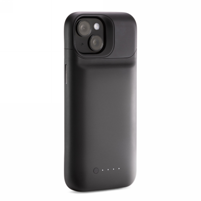 Mophie Juice Pack dėklas iPhone 15 su įmontuota 2400 mAh išorine baterija - juodas