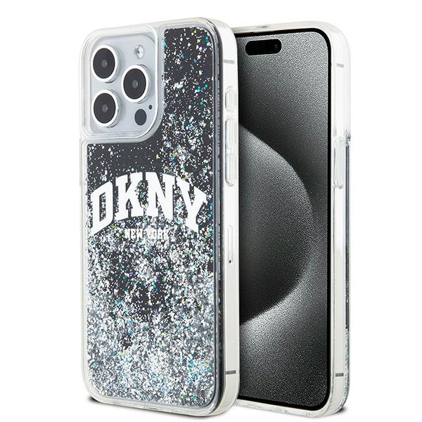 DKNY Liquid Glitter Big Logo dėklas iPhone 13 Pro Max - juodas