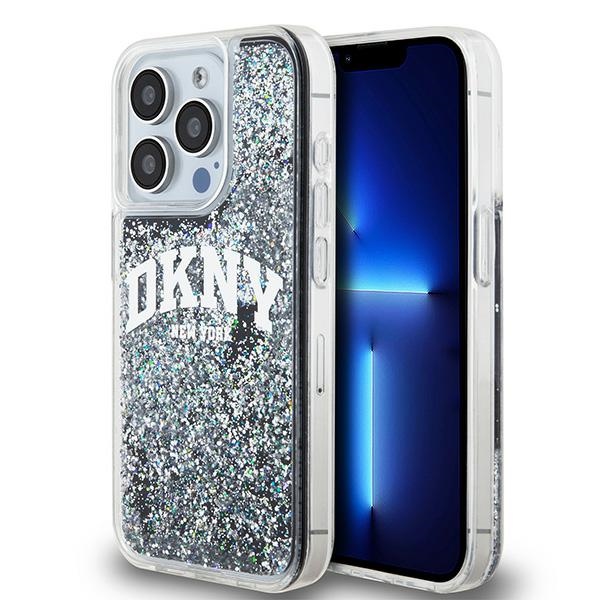 DKNY Liquid Glitter Big Logo dėklas iPhone 14 Pro - juodas