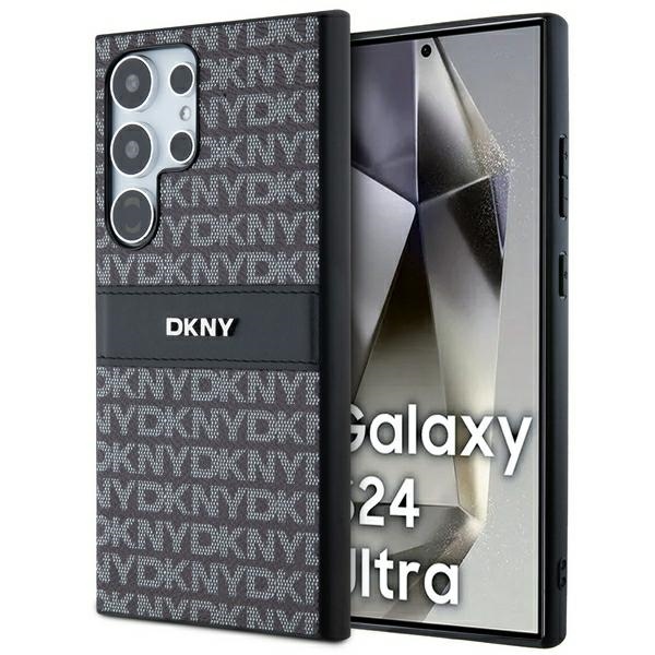 DKNY odinis Mono Stripe ir Metal Logo dėklas telefonui Samsung Galaxy S24 Ultra - juodas
