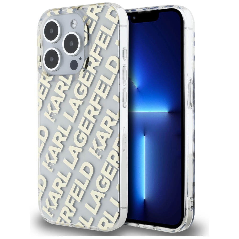 Karl Lagerfeld IML Fullover Logo dėklas telefonui iPhone 15 Pro Max - auksinis