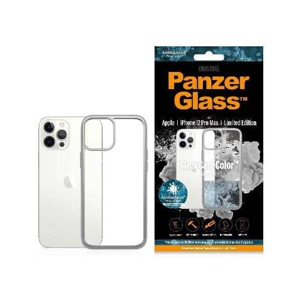 PanzerGlass ClearCase dėklas telefonui iPhone 12 Pro Max – permatomas ir sidabrinis