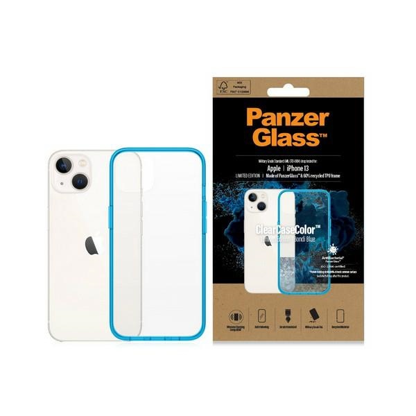 PanzerGlass ClearCase antibakterinis dėklas telefonui su Military Grade sertifikatu iPhone 13 / 14 / 15 - permatomas mėlynas