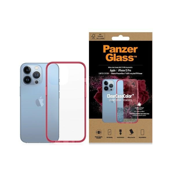 PanzerGlass ClearCase antibakterinis dėklas telefonui su Military Grade sertifikatu iPhone 13 Pro - permatomas rožinis