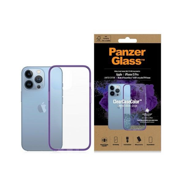 PanzerGlass ClearCase antibakterinis karinės klasės sertifikuotas dėklas telefonui iPhone 13 Pro – skaidrus violetinis