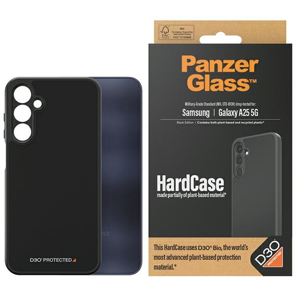 PanzerGlass HardCase su D3O® Bio ir karinio lygio sertifikatu Samsung Galaxy A25 5G - skaidrus ir juodas