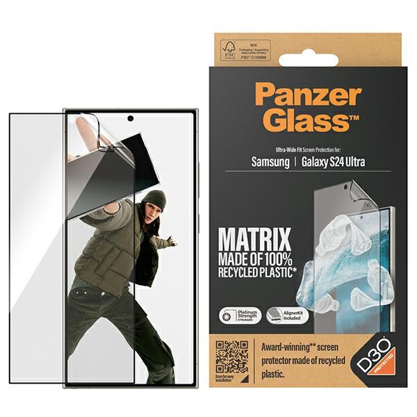 PanzerGlass itin platus apsauginis stiklas su D3O® su aplikatoriumi Samsung Galaxy S24 Ultra