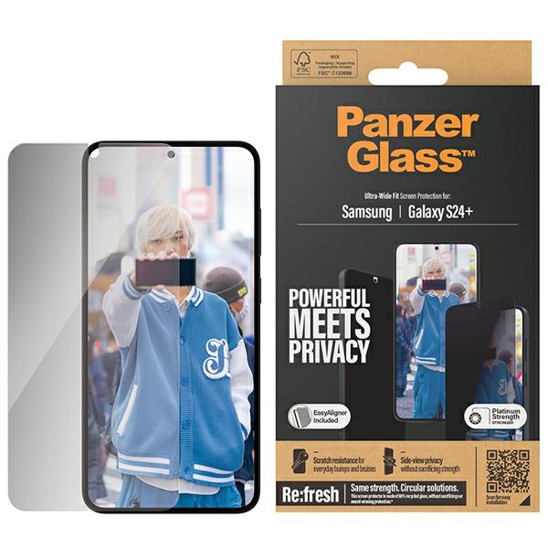 PanzerGlass itin platus privatumo apsauginis stiklas su pozicionieriumi Samsung Galaxy S24+
