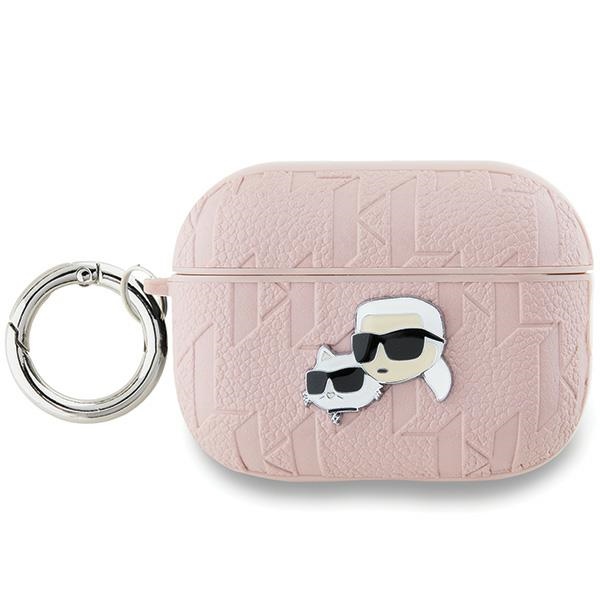 Karl Lagerfeld Monograma Karl & Choupette galvos dėklas AirPods Pro 2 - rožinė
