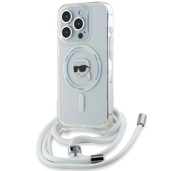 Karl Lagerfeld Crossbody IML Karl Head Magnetinis dėklas telefonui iPhone 15 Pro Max - permatomas