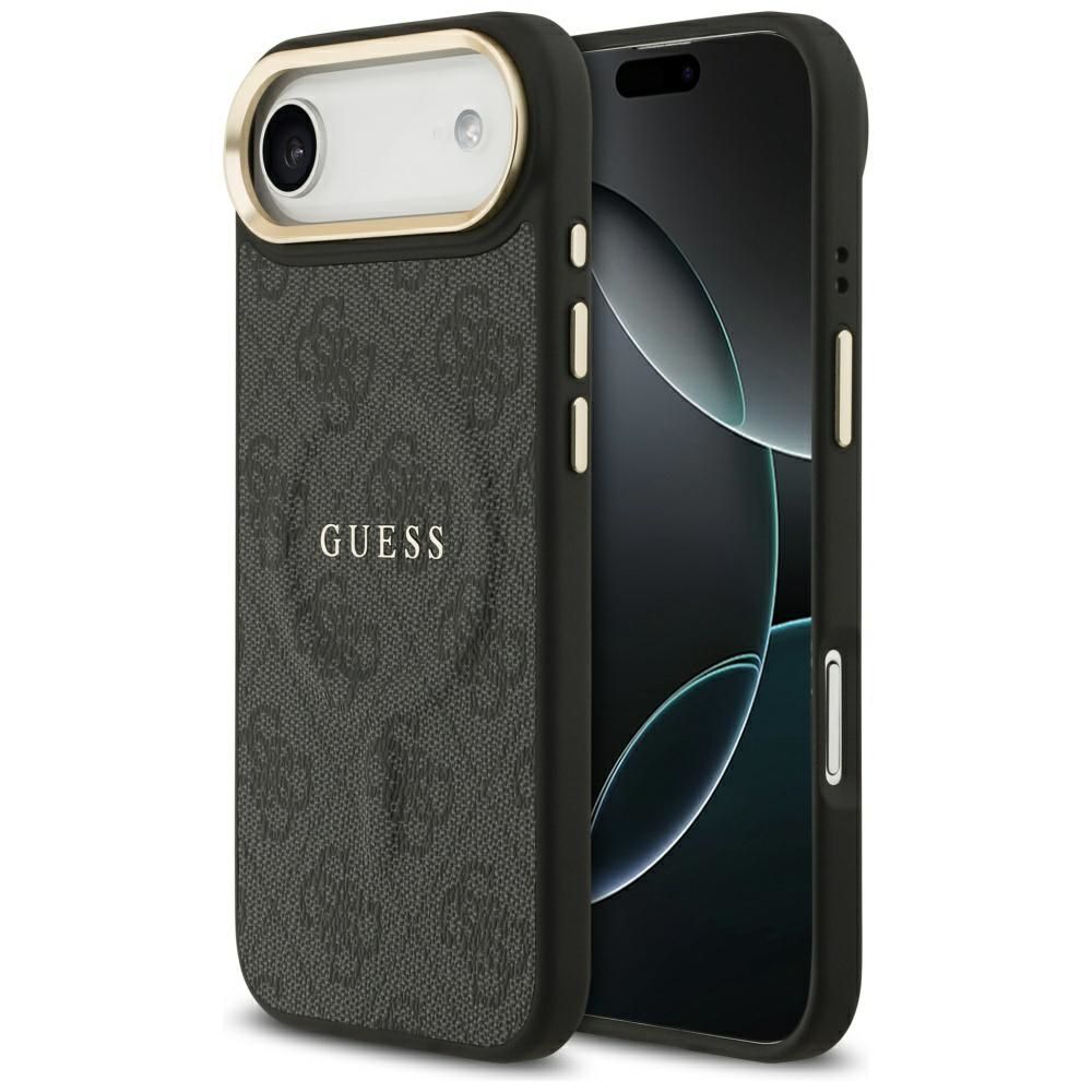 GUESS dėklas IPHONE 17 Air suderinamas su MagSafe GUHMP17MP4MSEGCK (PU 4G su klasikiniu) juodas