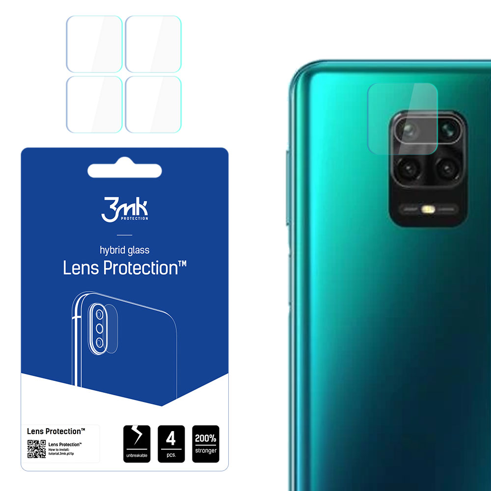 3mk Objektyvo apsaugos stiklas hibridinis telefonui Xiaomi Redmi Note 9 Pro Max
