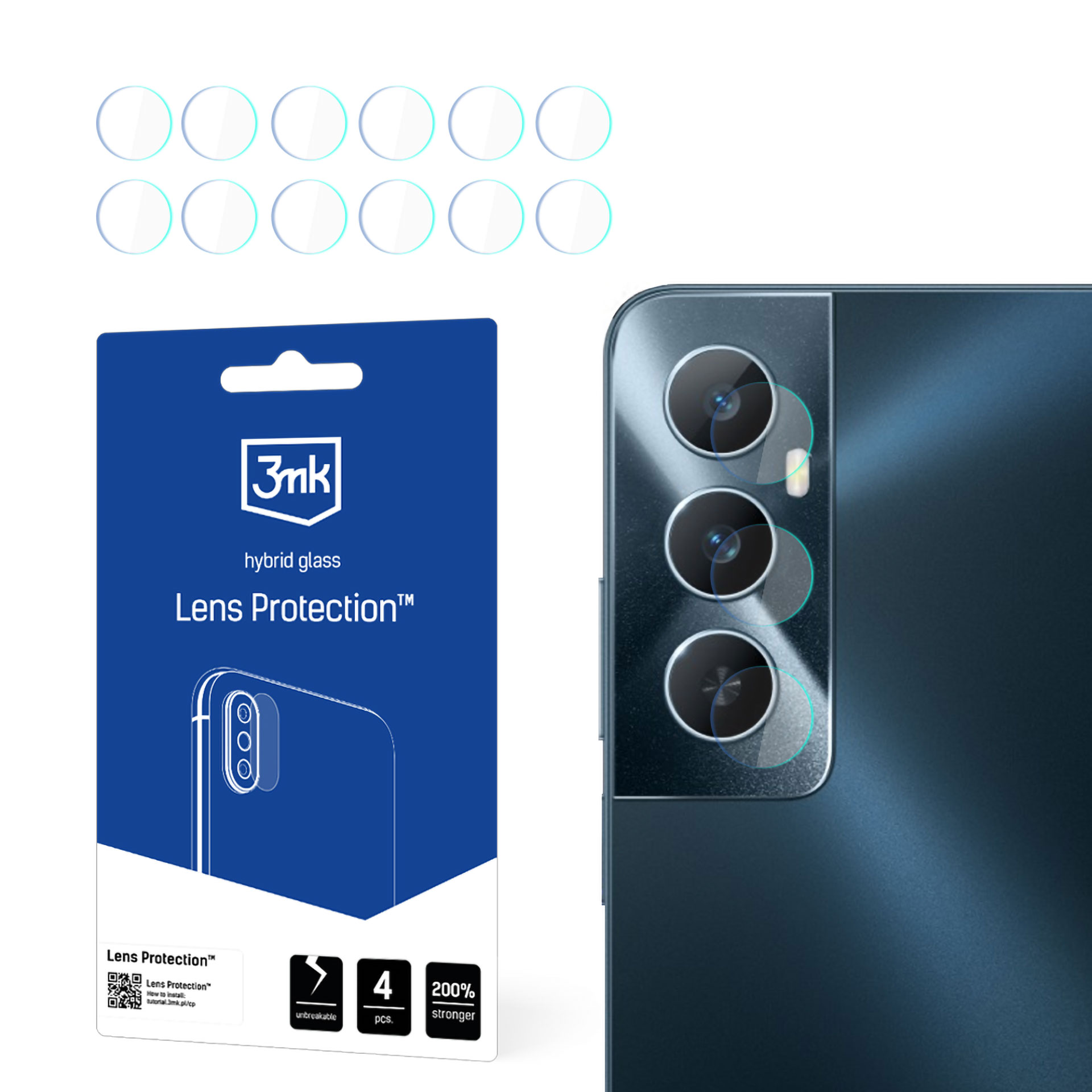 3mk Lens Protection™ hibridinis kameros stiklas Realme C65