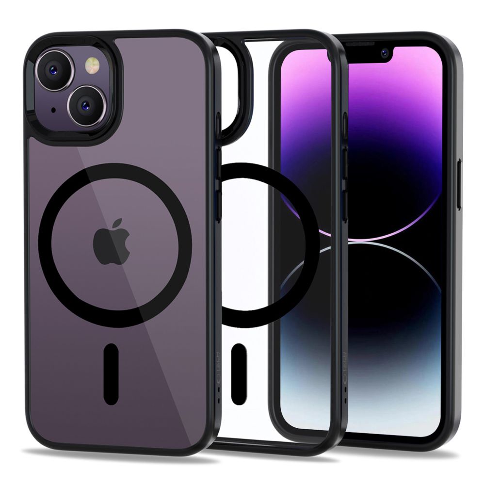 Tech-Protect MagMat MagSafe iPhone 14 dėklas telefonui - skaidrus juodas