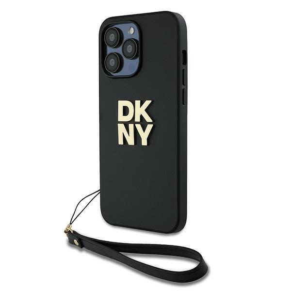 DKNY Dėklas telefonui su dirželiu ir logotipu iPhone 14 Pro - juodas