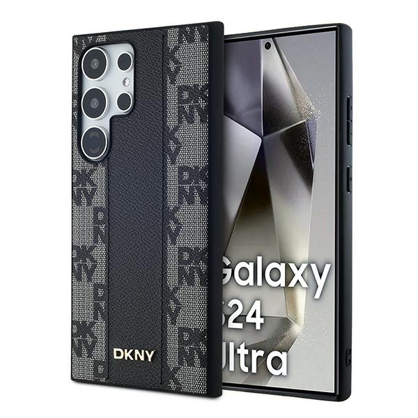 DKNY Odinis langeliais raštuotas magnetinis dėklas Samsung Galaxy S24 Ultra - juodas