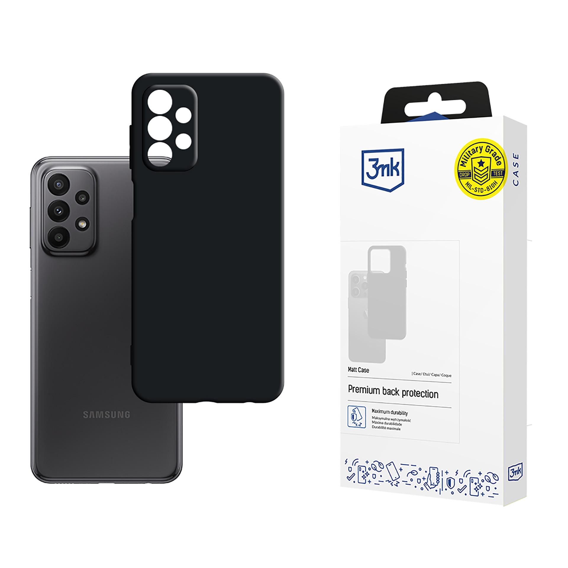 3mk Matinis dėklas telefonui Samsung Galaxy A23 / A23 5G - juodas