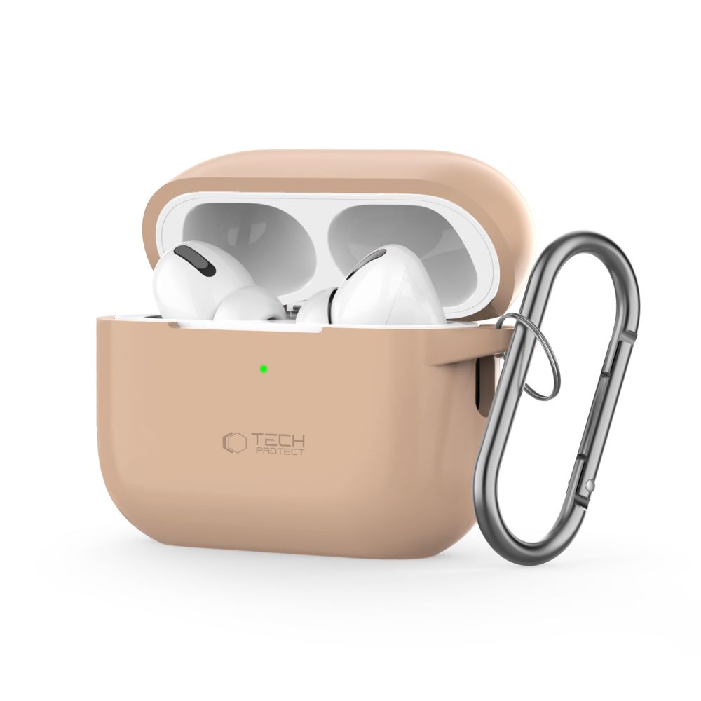 Tech-Protect silikoninis kabliuko dėklas Apple AirPods Pro 1 / 2 - smėlio spalvos