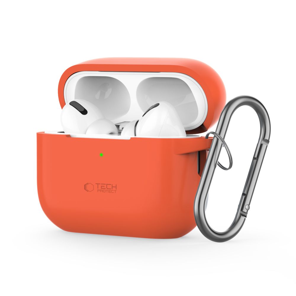 Tech-Protect silikoninis dėklas su kabliuku Apple AirPods Pro 1 / 2 - oranžinis