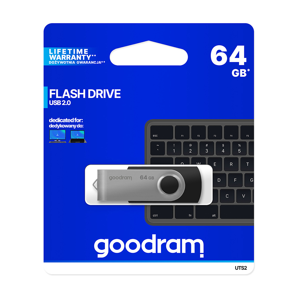 Goodram USB atmintukas 64GB USB 2.0 Twister juodas