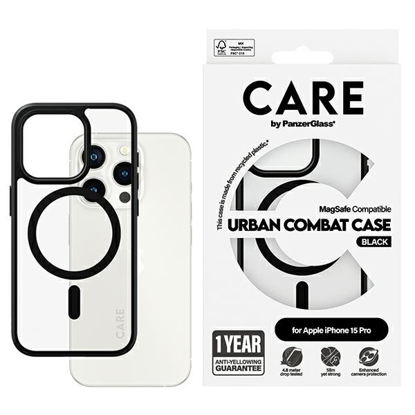 CARE by PanzerGlass Urban Combat Magnetinis dėklas telefonui iPhone 15 Pro - juodas