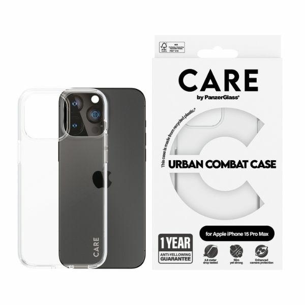 CARE by PanzerGlass Urban Combat dėklas telefonui iPhone 15 Pro Max - skaidrus