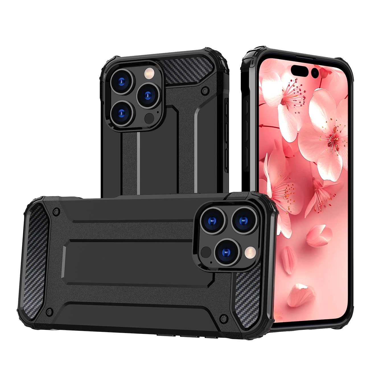 Hybrid Armor dėklas telefonui iPhone 16 Pro - juodas