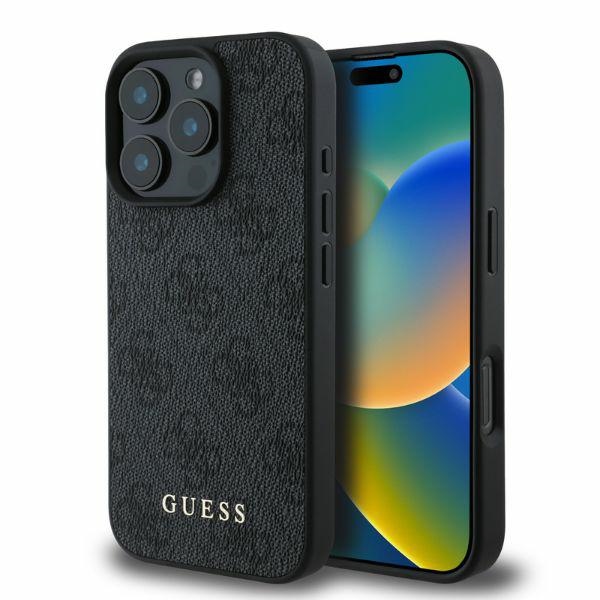 Guess 4G Classic dėklas telefonui iPhone 16 Pro - juodas